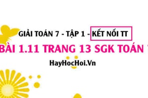Bài 1.11 SGK Toán 7 tập 1 Kết nối tri thức